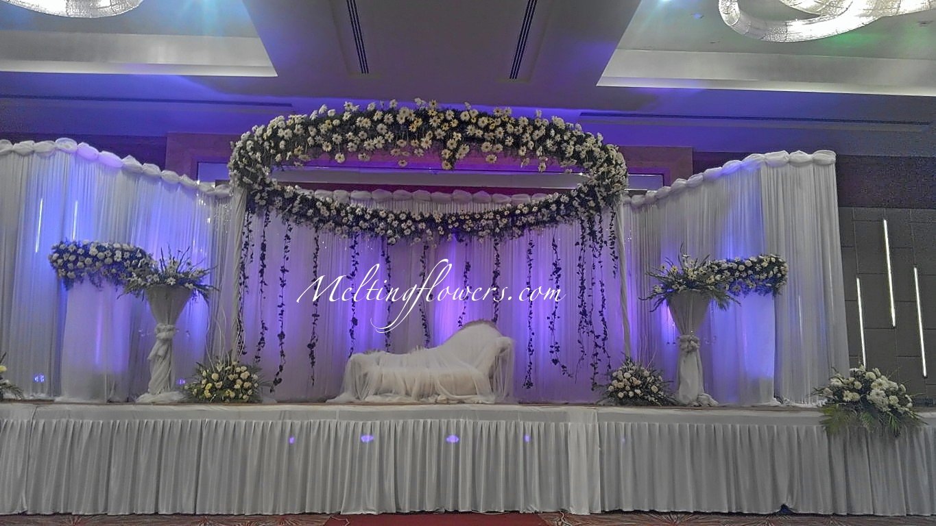 simple ring ceremony flower decoration - Catering services Bangalore, Best  birthday party organisers and Balloon decorators