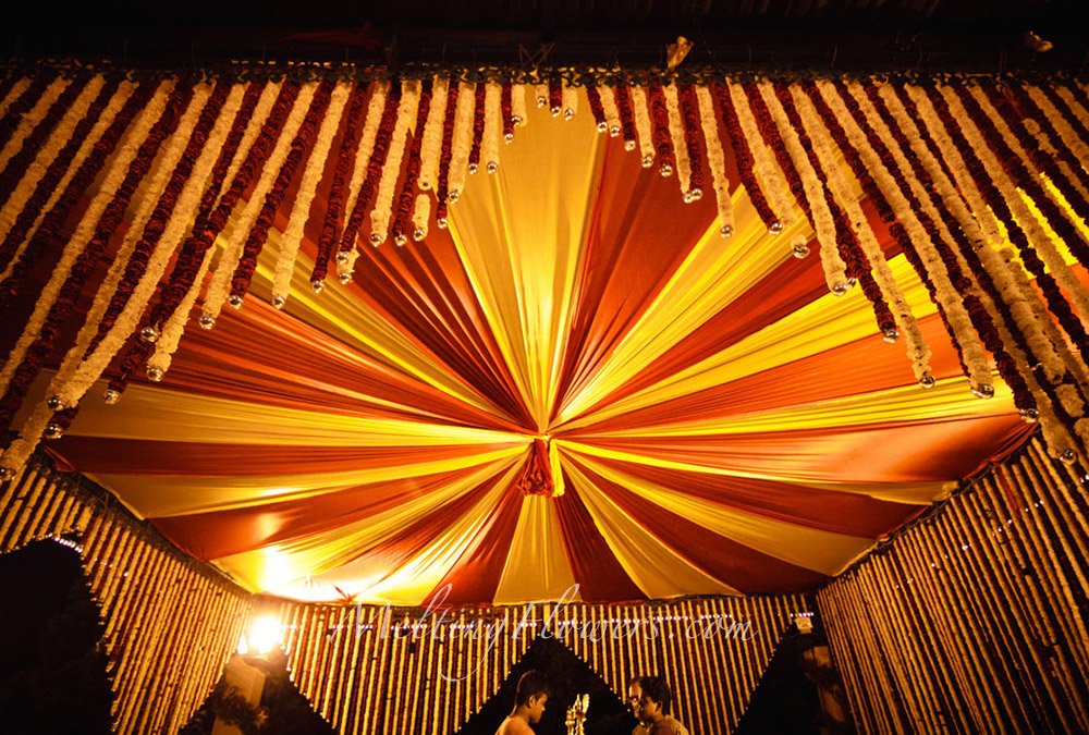 Scenic Outdoor Mandap Stage And Backdrop Decor